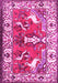 Machine Washable Animal Pink Traditional Rug, wshtr1042pnk