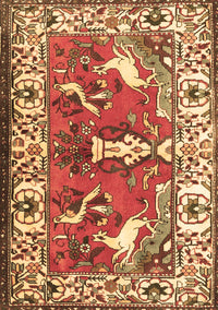 Animal Brown Traditional Rug, tr1042brn