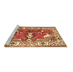 Sideview of Machine Washable Animal Brown Traditional Rug, wshtr1042brn