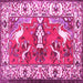 Square Animal Pink Traditional Rug, tr1042pnk