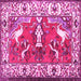 Square Machine Washable Animal Pink Traditional Rug, wshtr1042pnk