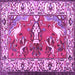 Square Machine Washable Animal Purple Traditional Area Rugs, wshtr1042pur