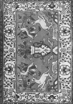 Animal Gray Traditional Rug, tr1042gry