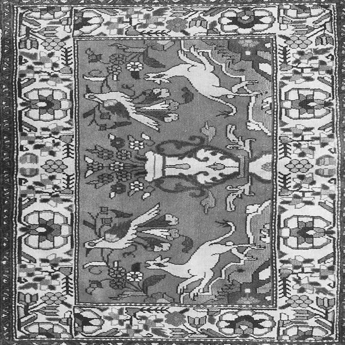 Round Machine Washable Animal Gray Traditional Rug, wshtr1042gry