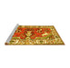 Sideview of Machine Washable Animal Yellow Traditional Rug, wshtr1042yw