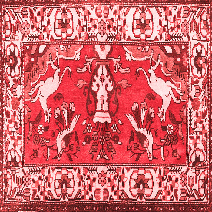 Machine Washable Animal Red Traditional Rug, wshtr1042red