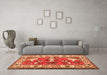 Machine Washable Animal Orange Traditional Area Rugs in a Living Room, wshtr1042org