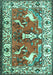 Machine Washable Animal Turquoise Traditional Area Rugs, wshtr1042turq