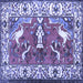 Square Animal Blue Traditional Rug, tr1042blu