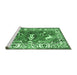 Sideview of Machine Washable Animal Emerald Green Traditional Area Rugs, wshtr1042emgrn