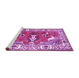 Sideview of Machine Washable Animal Purple Traditional Area Rugs, wshtr1042pur