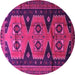 Round Persian Pink Traditional Rug, tr1043pnk