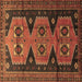 Square Persian Brown Traditional Rug, tr1043brn