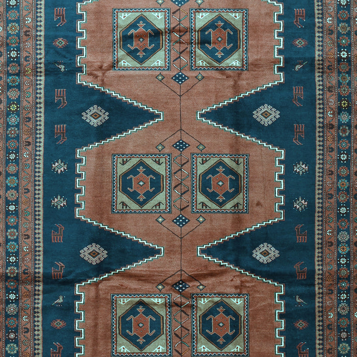 Machine Washable Persian Light Blue Traditional Rug, wshtr1043lblu