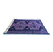 Sideview of Machine Washable Persian Blue Traditional Rug, wshtr1043blu