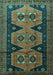 Machine Washable Persian Turquoise Traditional Area Rugs, wshtr1043turq