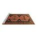 Sideview of Machine Washable Persian Brown Traditional Rug, wshtr1043brn