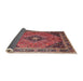 Sideview of Traditional Light Copper Gold Medallion Rug, tr1044