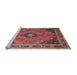 Sideview of Machine Washable Traditional Light Copper Gold Rug, wshtr1044