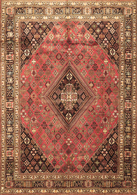 Medallion Brown Traditional Rug, tr1044brn