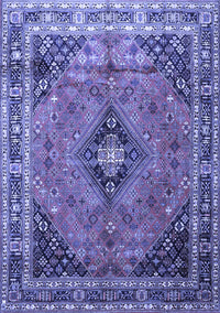 Medallion Blue Traditional Rug, tr1044blu