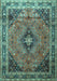 Medallion Turquoise Traditional Rug, tr1044turq