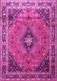 Medallion Pink Traditional Rug, tr1044pnk