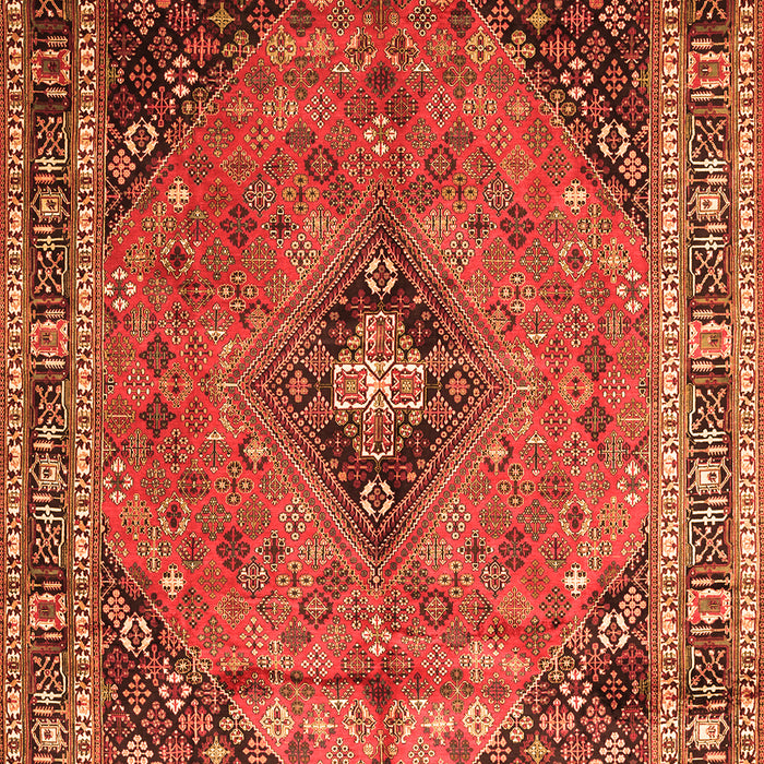 Serging Thickness of Machine Washable Medallion Orange Traditional Area Rugs, wshtr1044org