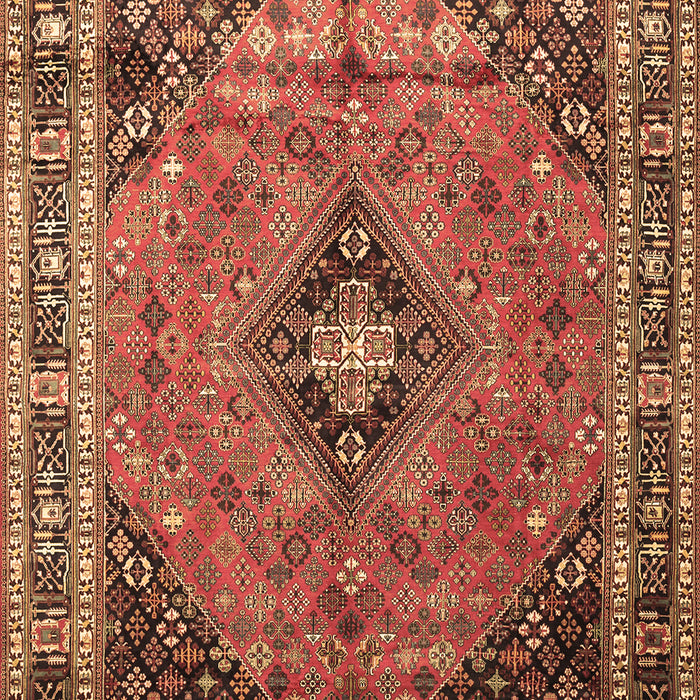 Machine Washable Medallion Brown Traditional Rug, wshtr1044brn