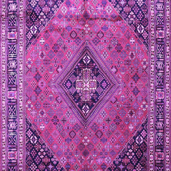 Machine Washable Medallion Purple Traditional Area Rugs, wshtr1044pur