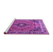 Sideview of Machine Washable Medallion Purple Traditional Area Rugs, wshtr1044pur