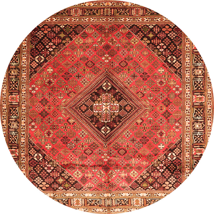 Machine Washable Medallion Orange Traditional Area Rugs, wshtr1044org