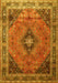 Machine Washable Medallion Yellow Traditional Rug, wshtr1044yw