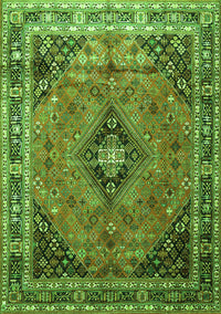 Medallion Green Traditional Rug, tr1044grn