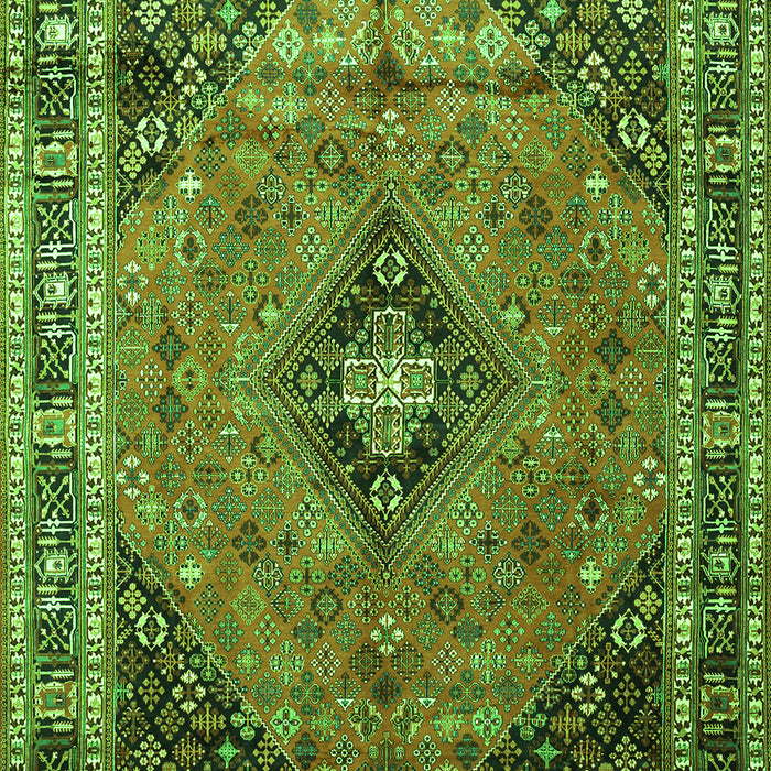 Medallion Green Traditional Rug, tr1044grn