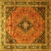 Square Medallion Yellow Traditional Rug, tr1044yw