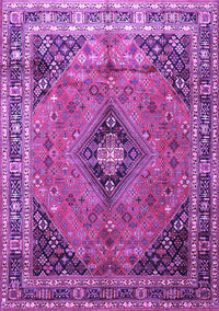 Medallion Purple Traditional Rug, tr1044pur