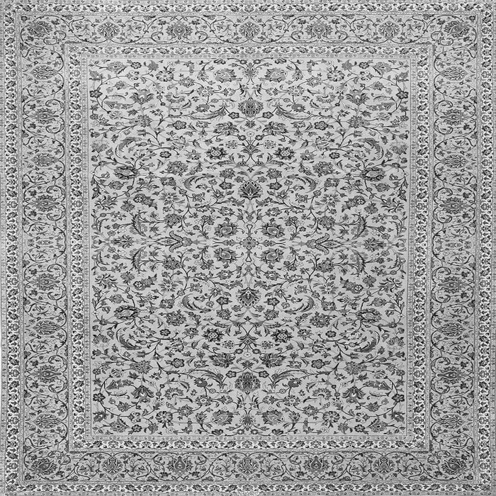 Round Machine Washable Persian Gray Traditional Rug, wshtr1045gry