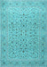 Machine Washable Persian Light Blue Traditional Rug, wshtr1045lblu