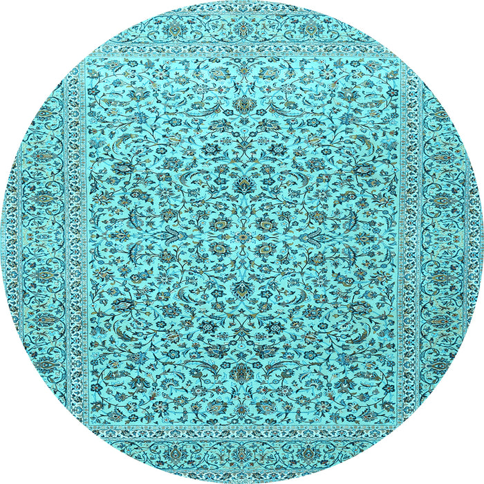 Round Persian Light Blue Traditional Rug, tr1045lblu