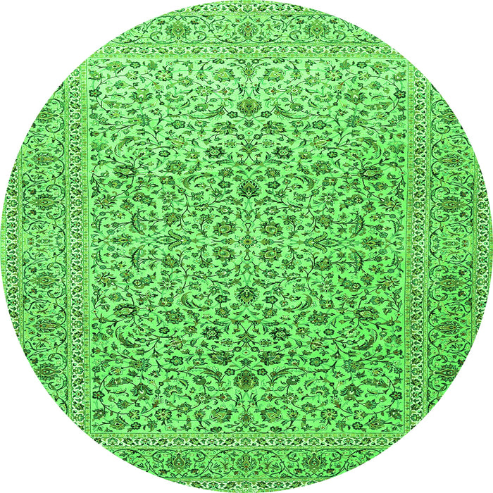 Square Persian Green Traditional Rug, tr1045grn