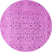 Round Persian Pink Traditional Rug, tr1045pnk