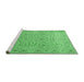 Sideview of Machine Washable Persian Emerald Green Traditional Area Rugs, wshtr1045emgrn