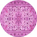 Round Persian Pink Traditional Rug, tr1046pnk