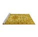 Sideview of Machine Washable Persian Yellow Traditional Rug, wshtr1046yw