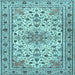 Square Persian Light Blue Traditional Rug, tr1046lblu