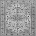 Round Machine Washable Persian Gray Traditional Rug, wshtr1046gry