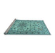 Sideview of Machine Washable Persian Light Blue Traditional Rug, wshtr1046lblu