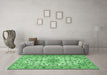 Machine Washable Persian Emerald Green Traditional Area Rugs in a Living Room,, wshtr1046emgrn