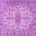 Square Machine Washable Persian Purple Traditional Area Rugs, wshtr1046pur